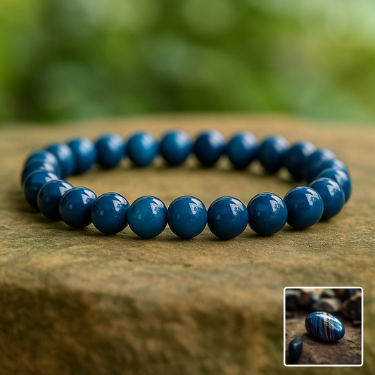 Blått Tigeröga - Armband