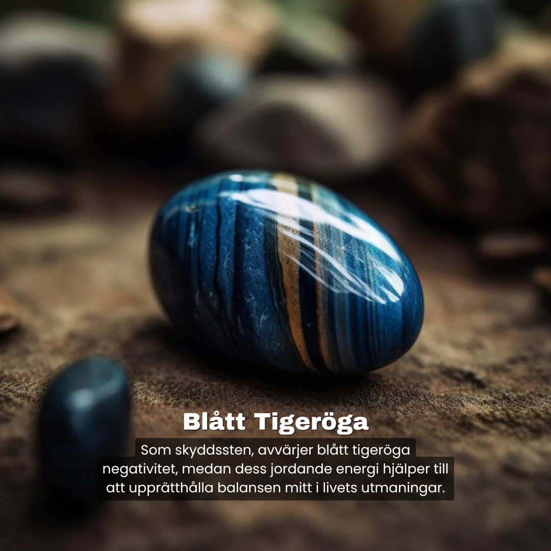 Blått Tigeröga - Armband